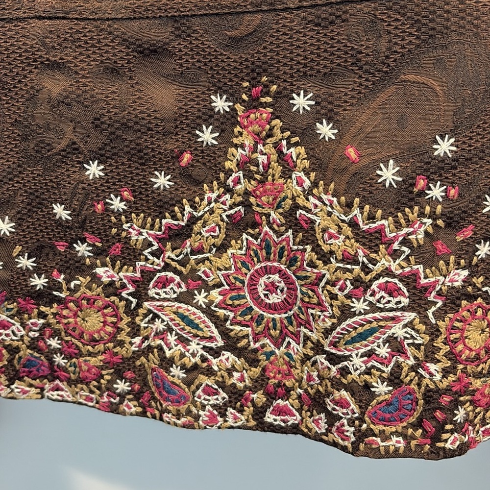 Coldwater Creek Boho Embroidered Paisley Floral Blazer Size 8 - Picture 8 of 12
